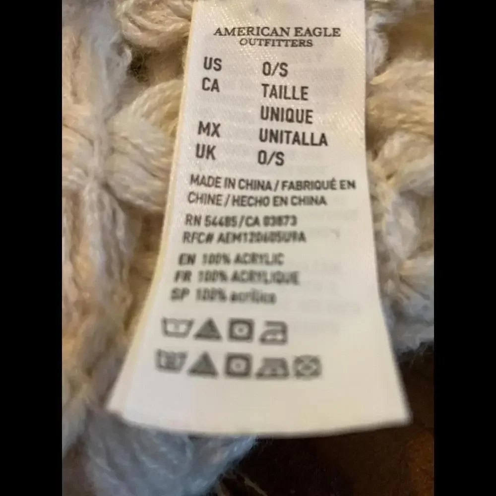 American Eagle Outfitters Cream Handcrafted Boho Infinity Scarf One Size